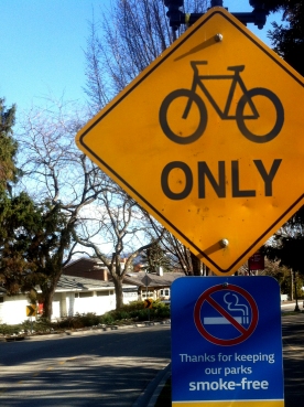 Bicycles only sign